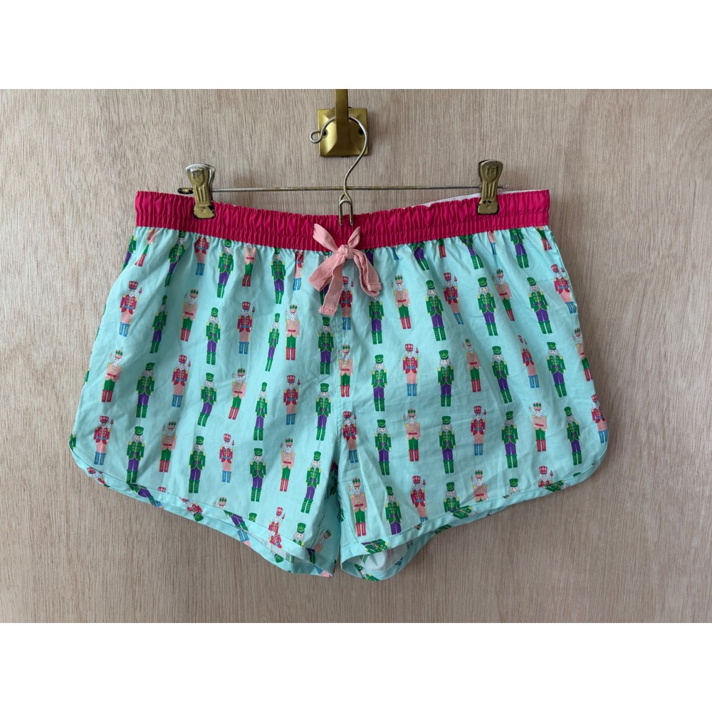 Royal Standard Nutcracker Pajama Shorts Blue Pink Christmas Sleepwear Medium